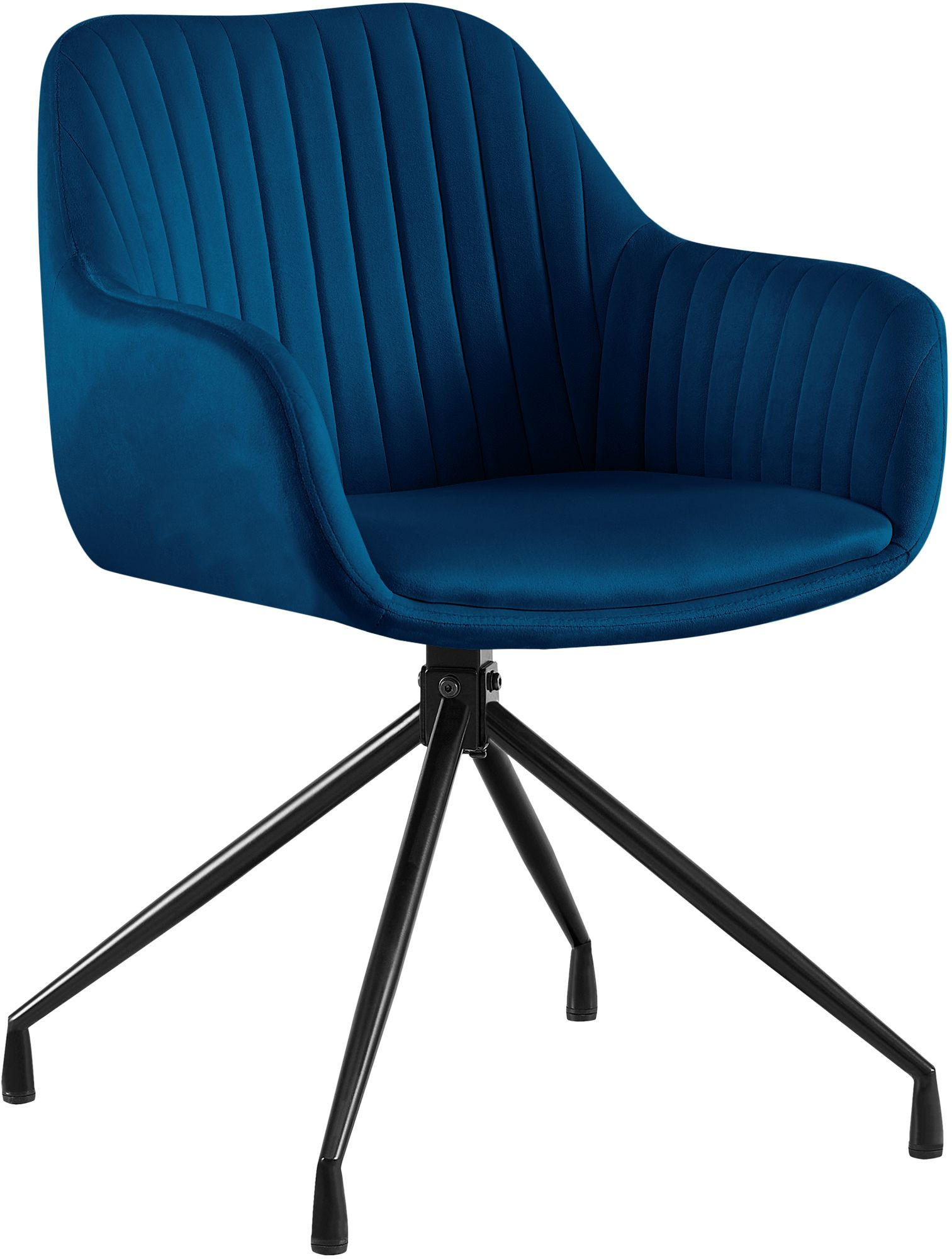 ESSZIMMERSTUHL Samt Dunkelblau - Schwarz/Dunkelblau, Textil/Metall (58/81/58cm) - CLP