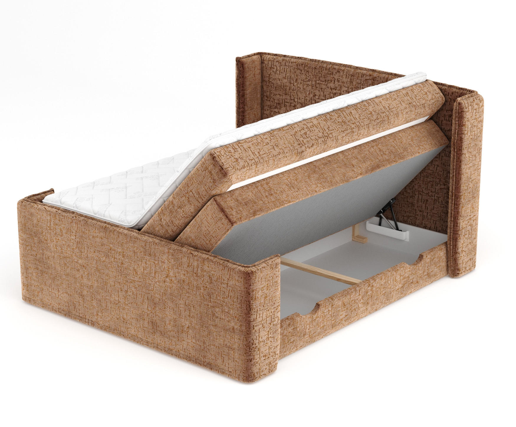 BOXSPRINGBETT Freeland Kupfer 140/200 cm mit Matratze und Topper - Schwarz/Kupferfarben, Holz/Holzwerkstoff (140/200cm) - Maison de Reve