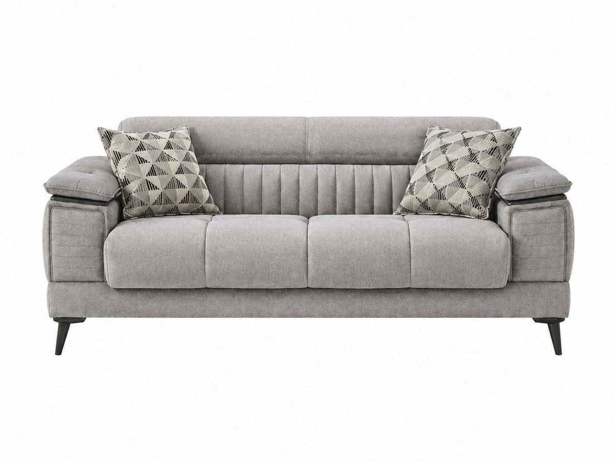 SITZGARNITUR Baoshi, Greige Stellvariante 3+2+1 - Greige, Holz/Holzwerkstoff (240/80/95cm)