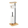 TOILETTENPAPIERHALTER - Schwarz, Holz/Kunststoff (21/66.5/17cm) - Relaxdays