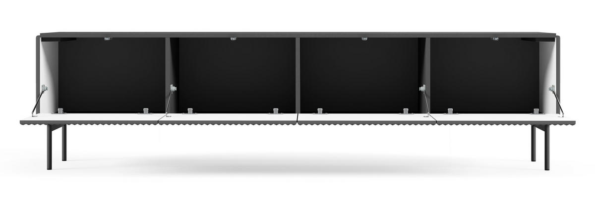 TV-BOARD 195 cm Galiano mit 4 Türen, Schwarz - Schwarz, Holz (195/51/40cm) - Emporius