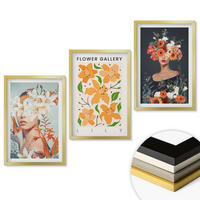WANDBILDER 3er Set - 40x60 cm Goldrahmen - Blumenporträts mit Blumensträußen - Goldfarben, Kunststoff (40/60cm) - ArtPrintCave