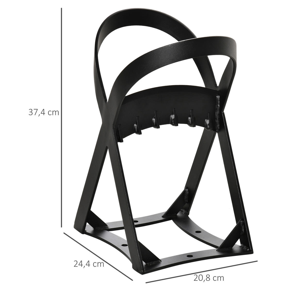 MANUELLER-HOLZSPALTER aus Karbonstahl, Schwarz - Schwarz, Metall (20.8/37.4/24.4cm) - Outsunny
