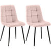 STUHL 2er Set Samt Pink - Pink/Schwarz, Textil/Metall (45/84/55cm) - CLP