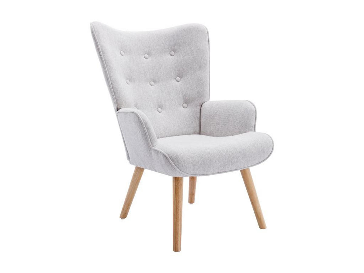 SESSEL - Stoff - Hellgrau - VATELY - Hellgrau, Textil (78/95.5/69cm) - Vente-Unique