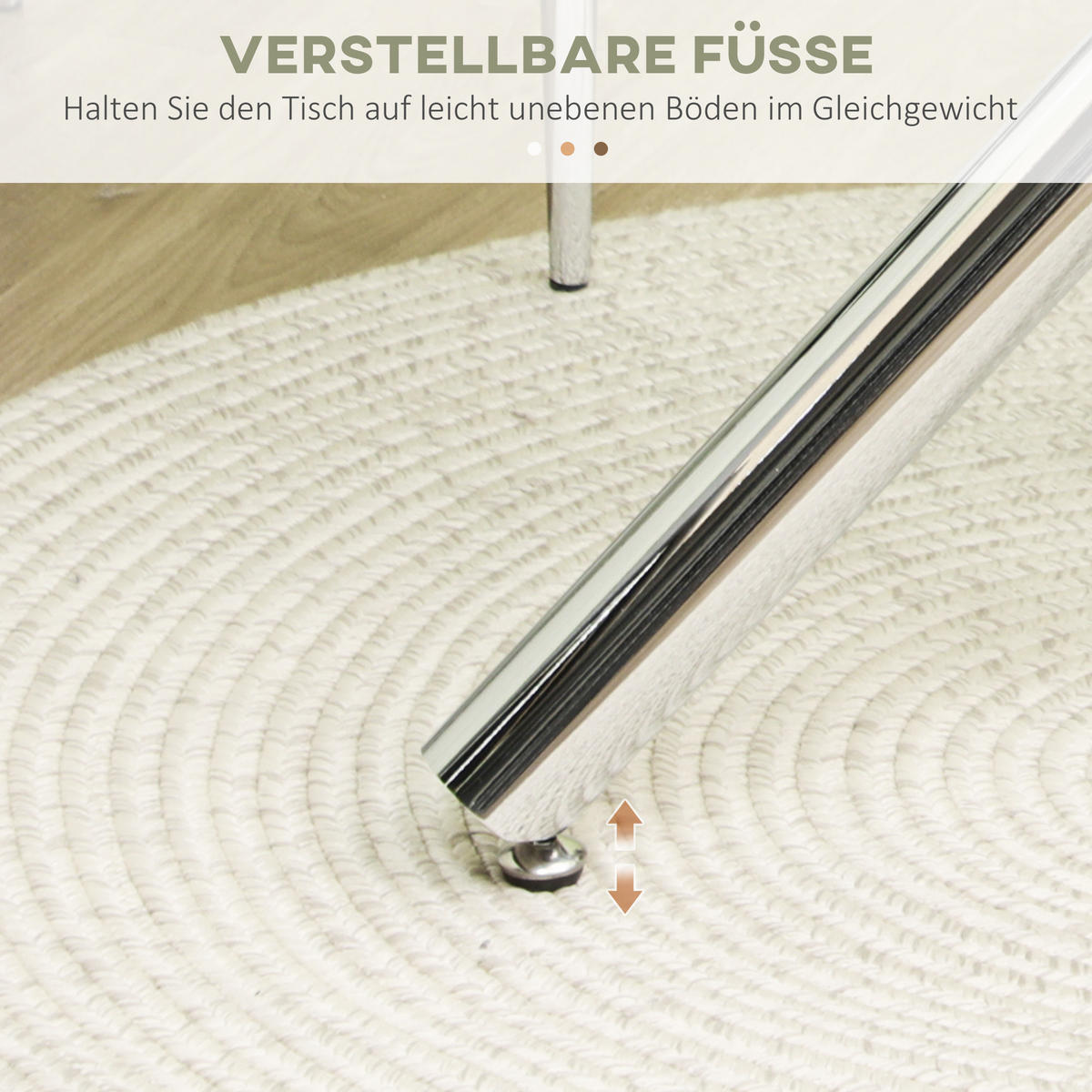 ESSTISCH, Glas, Stahl, Transparent - Transparent, Glas (80/80/74cm) - HOMCOM