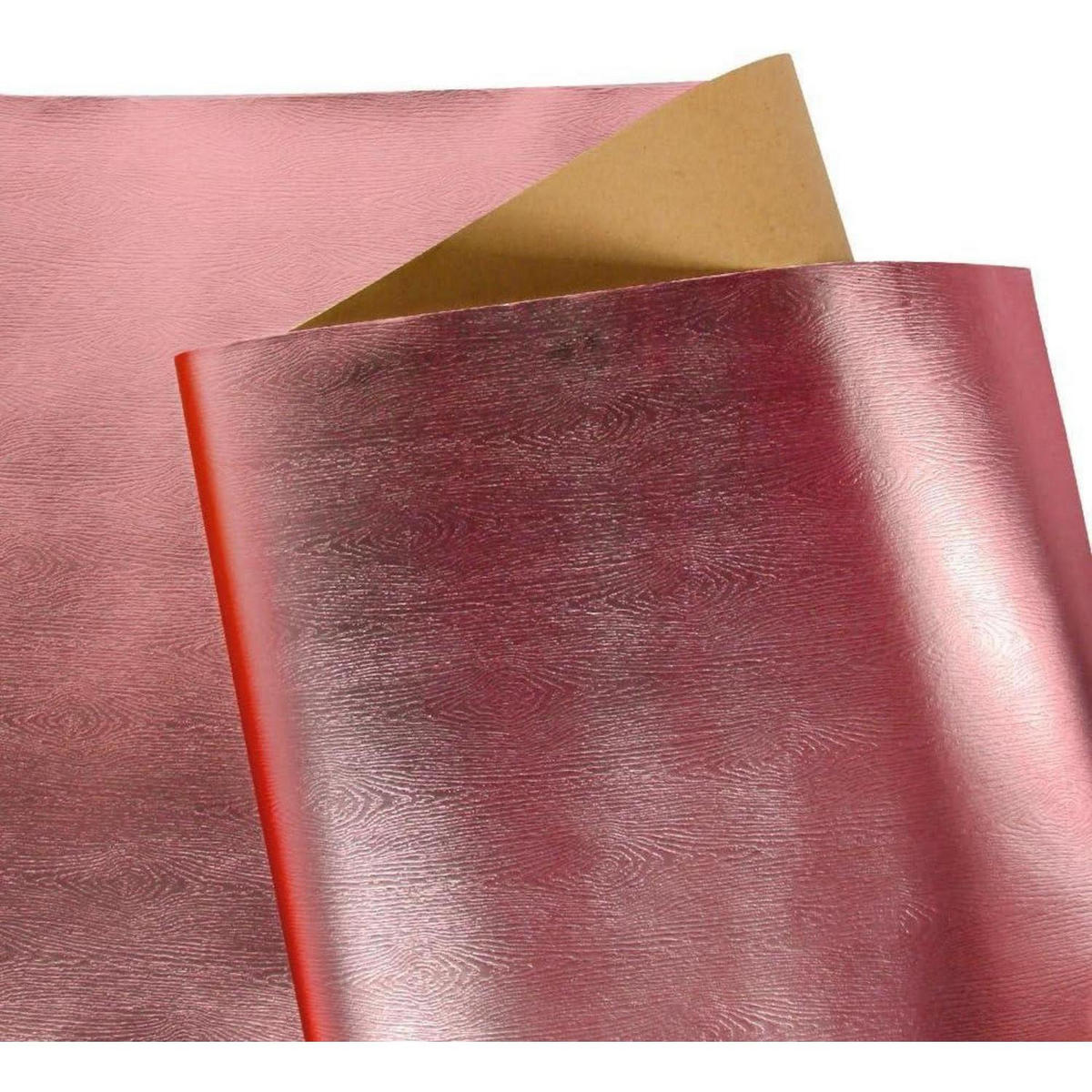 GESCHENKPAPIERROLLE Holzmaserung Goldrose 76 cm x 5 m - Rosa, Papier (4/4/76cm)
