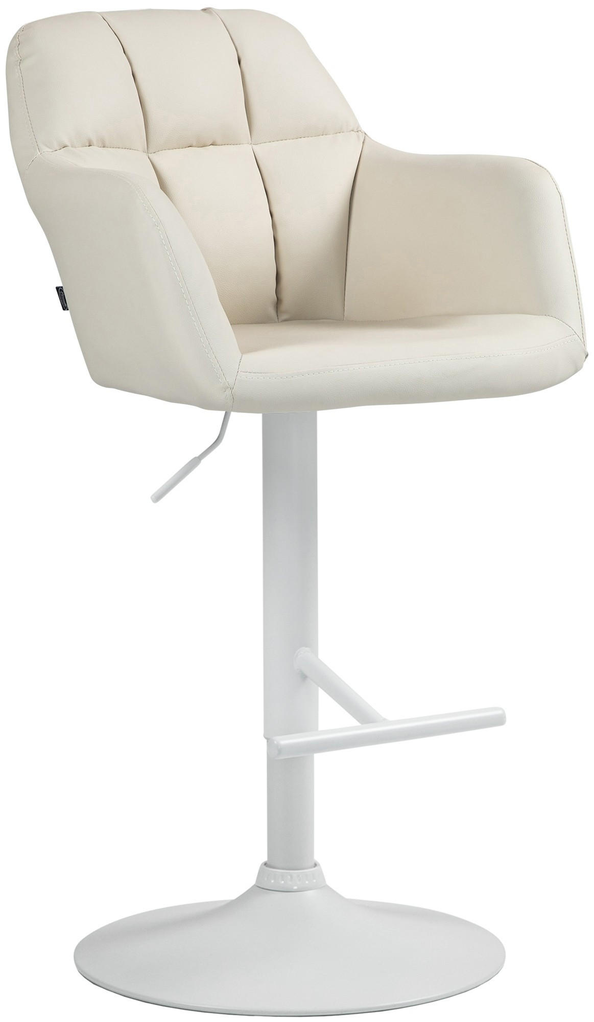 BARHOCKER Natoma Kunstleder 97-118x57x59 cm creme - Creme, Leder (57/97/59cm) - furnicato