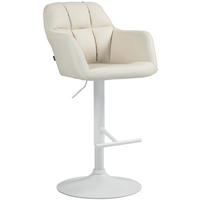 BARHOCKER Natoma Kunstleder 97-118x57x59 cm creme - Creme, Leder (57/97/59cm) - furnicato