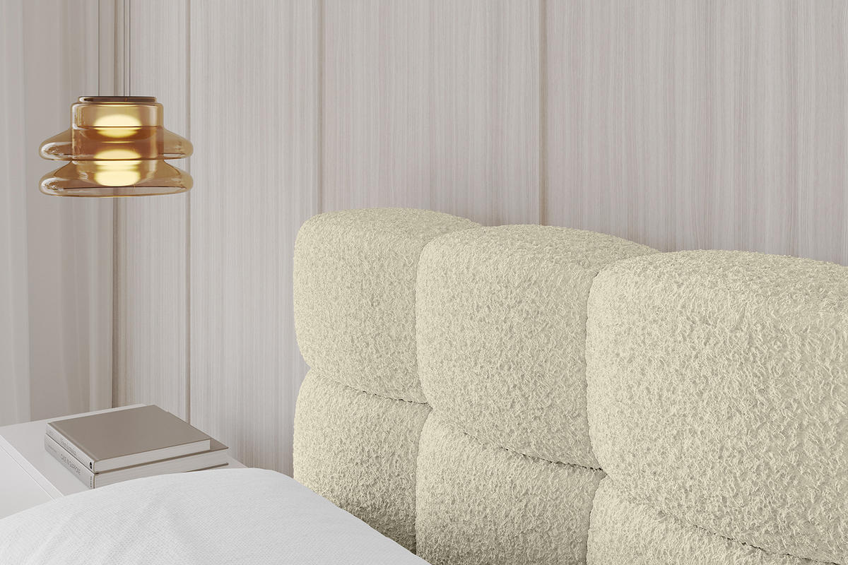 POLSTERBETT mit Bettkasten und Lattenrost, Bett mit Matratze H3/H4 - LEYA-v1 200x200 Beige - Beige, Holzwerkstoff/Textil (200/200cm) - ALTDECOR