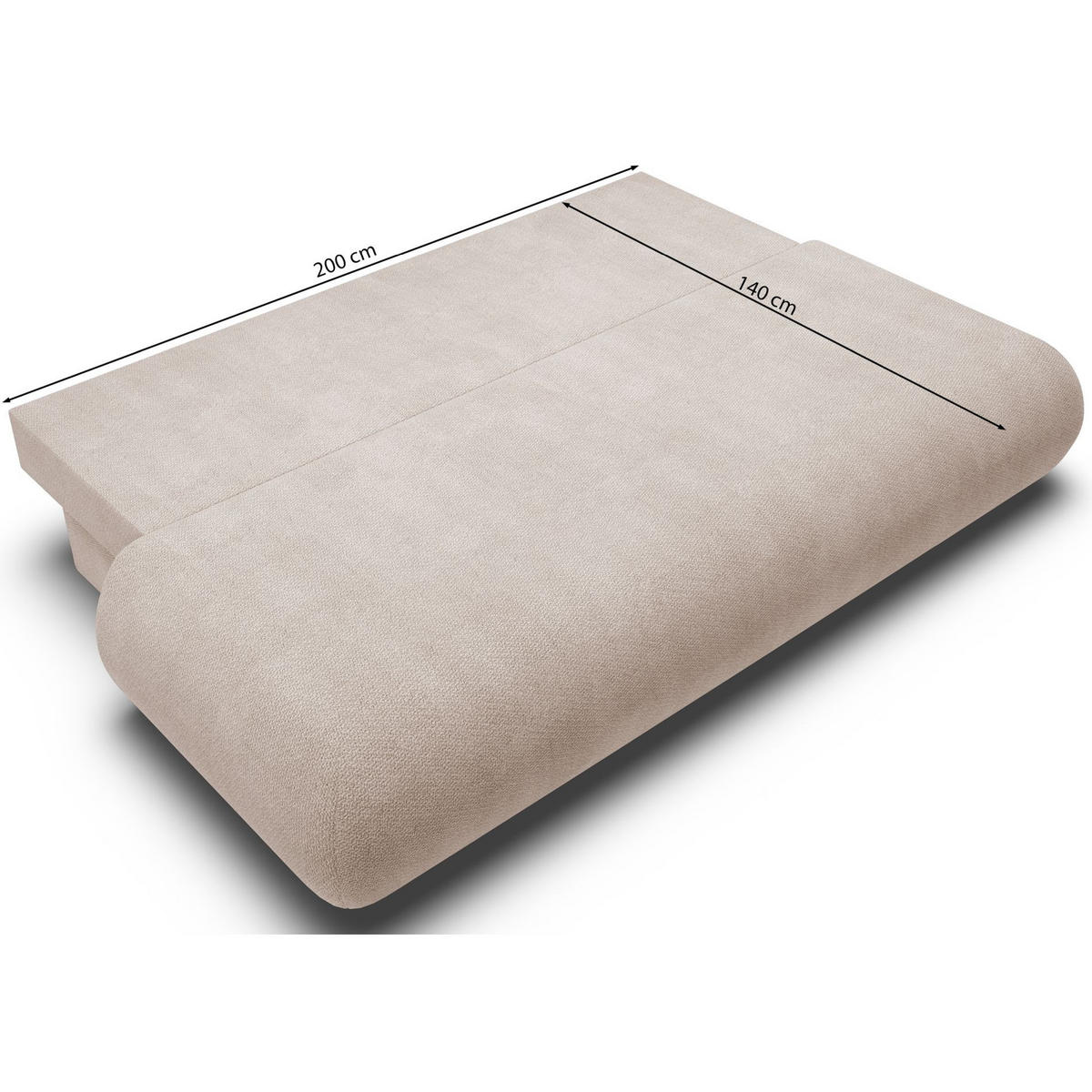 3-SITZER SCHLAFSOFA Graphit Chenille - Schwarz, Kunststoff/Textil (214/74/100cm) - Selsey