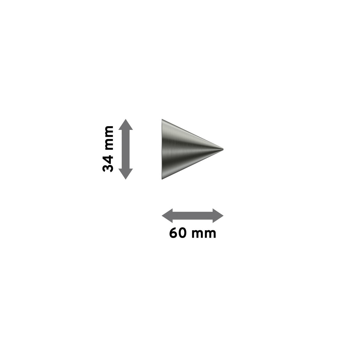 ENDSTÜCKE FÜR GARDINENSTANGEN 20 mm Ø, Savio Edelstahl, Packung 2 Stück - Edelstahlfarben, Metall (6/3.4/3.4cm) - INTERDECO