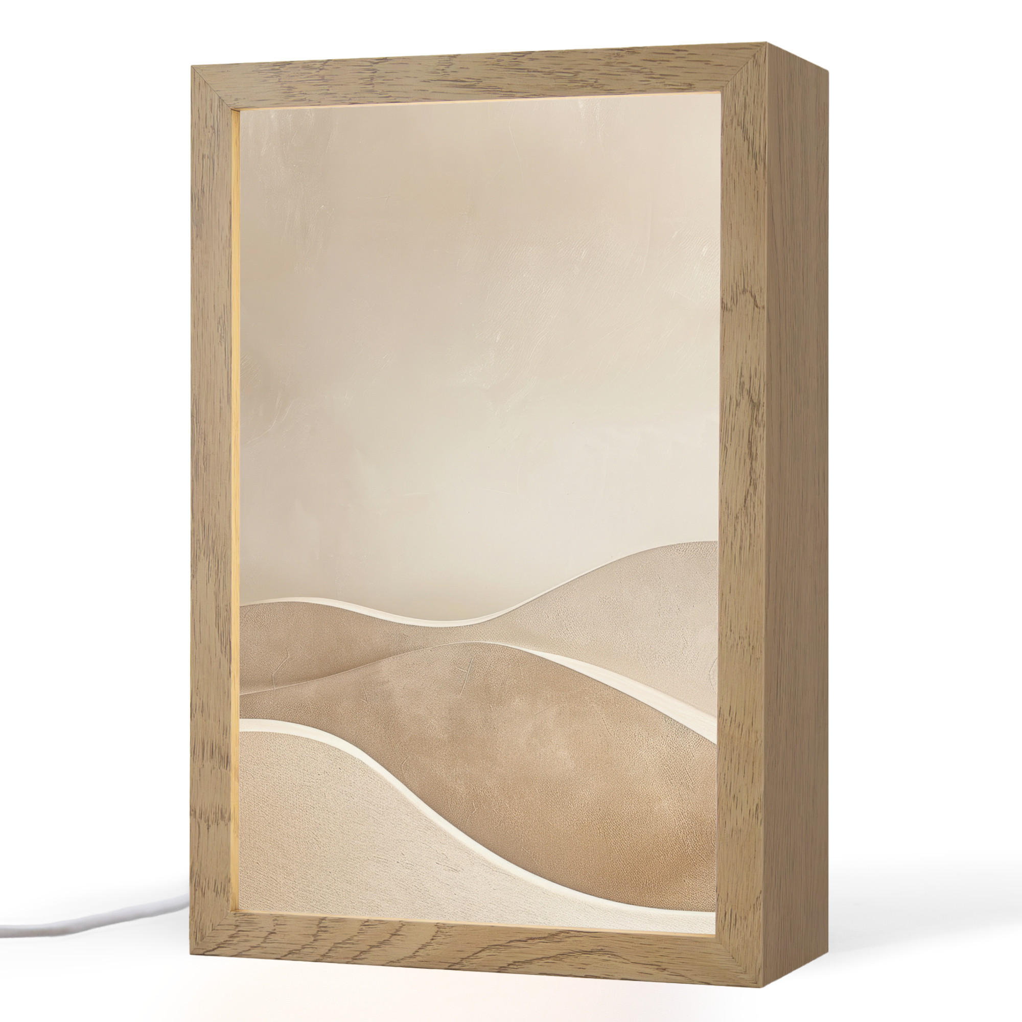 OnlyWow STOLNÍ LAMPA Béžová - Příroda - Abstraktní - Moderní 20x30 cm