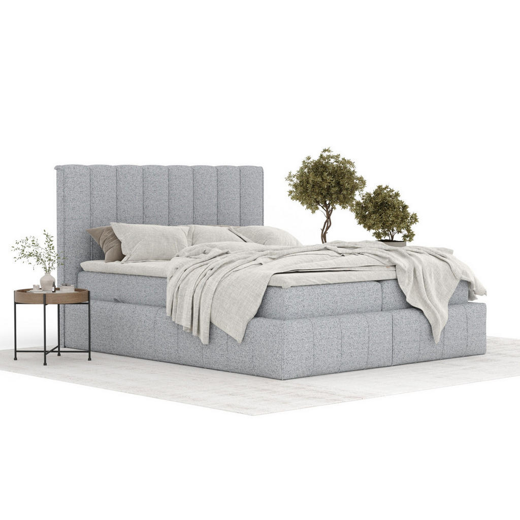 Thumbnail - Maison de Reve Boxbett, Grau, Textil, Buche, Kiefer, H3, Höhe ca. 16 cm, 160x200 cm, FSC 100%, Made in EU, Oeko-Tex® Sta...