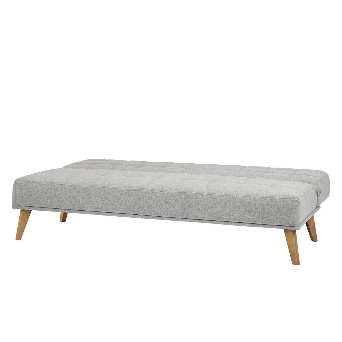 SCHLAFSOFA - Hellbraun/Hellgrau, Holz/Birkenholz (180/81/86cm) - home24