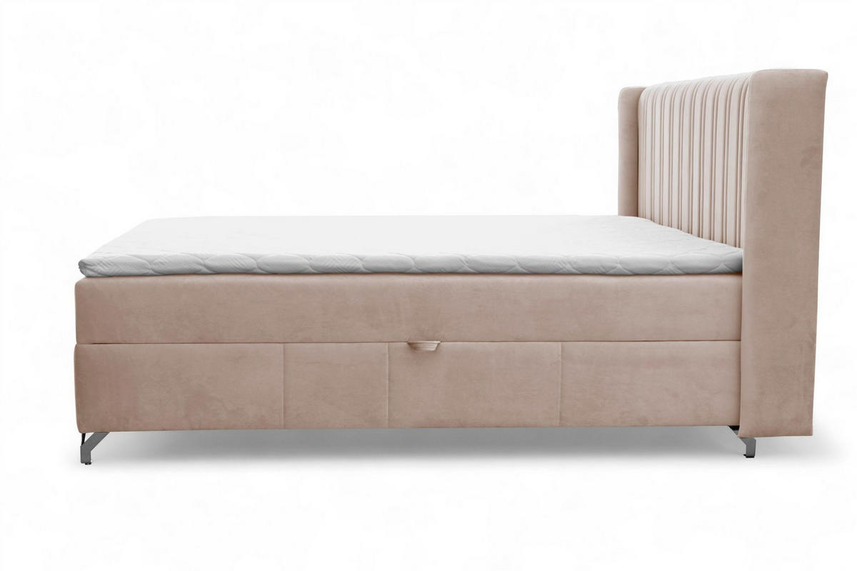 BOXBETT Damien - Creme, Holzwerkstoff/Textil (120/200cm) - Fun Möbel