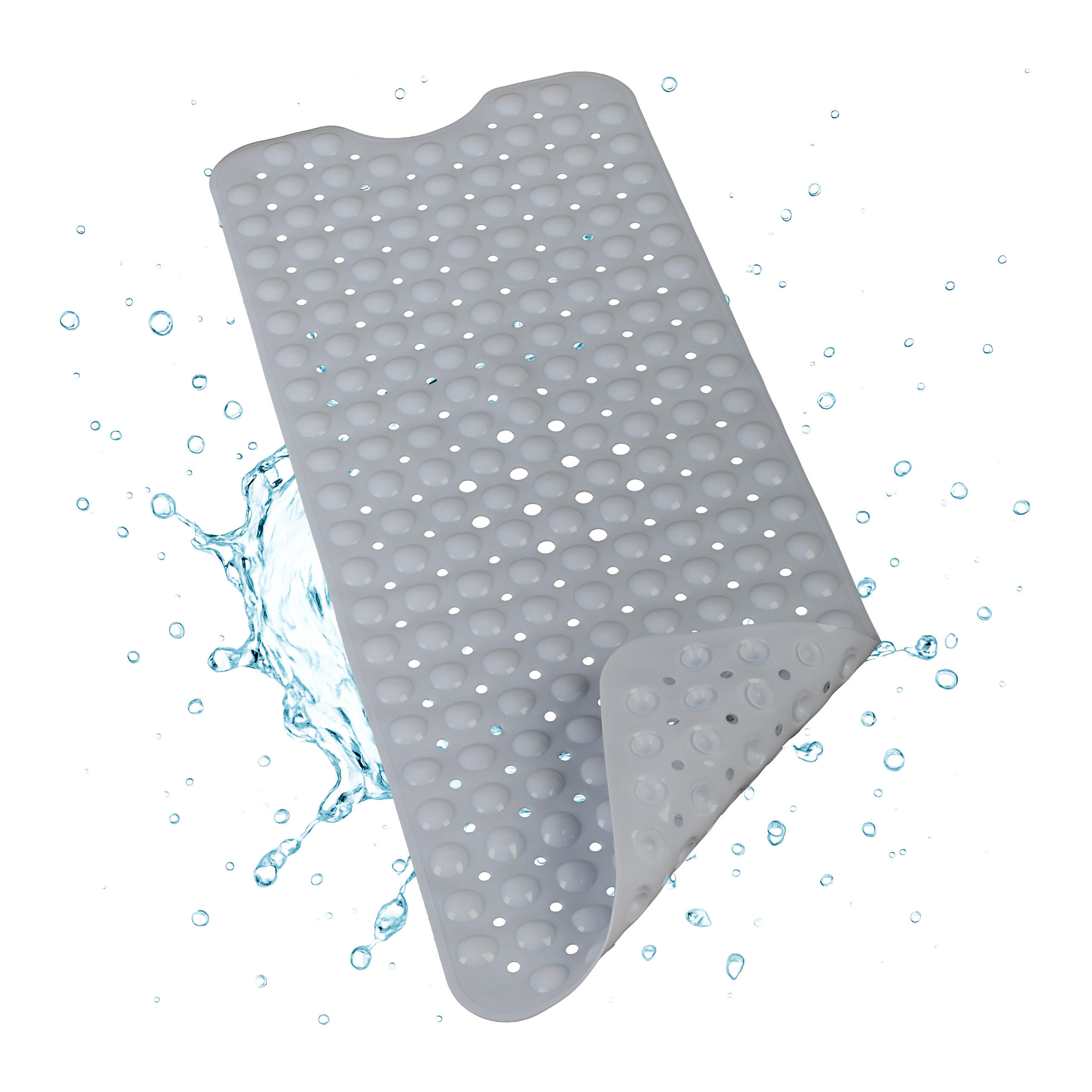 BADEWANNENMATTE - Grau, Kunststoff (97/39cm) - Relaxdays