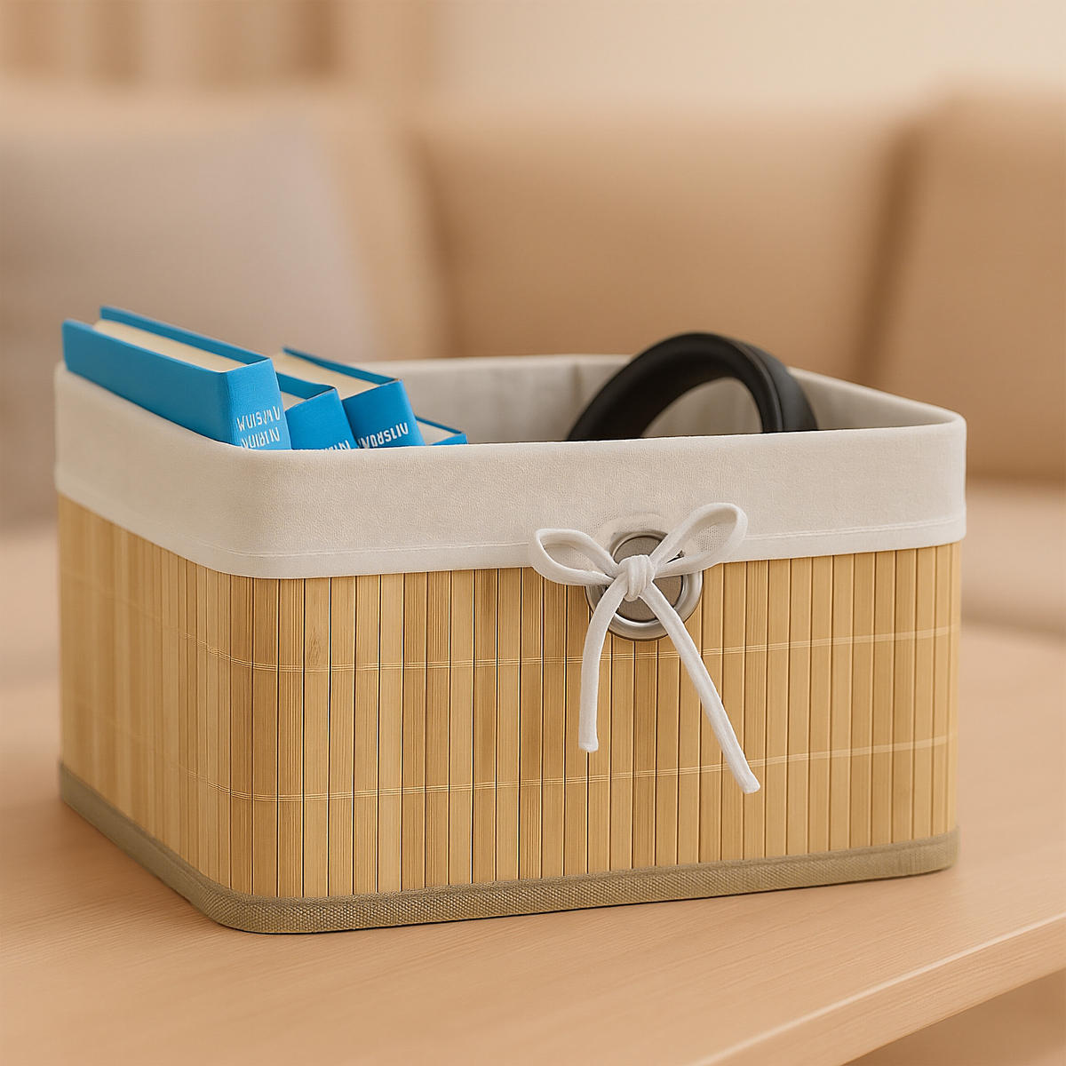 SADA úložných košů - různobarevná, kov/dřevo (31/20/31cm) - Relaxdays