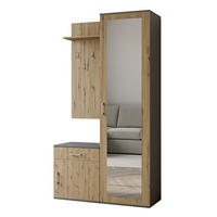 GARDEROBENSCHRANK VENTO 100/180,5/35 cm Modern Garderobe-Set Grau - Eiche Artisan/Grau, Holzwerkstoff (100/180.5/35cm) - MASSENO