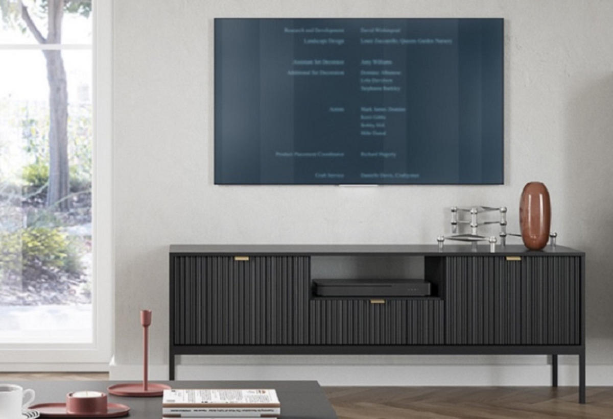 TV-LOWBOARD Schwarz NEW Schwarz - Schwarz, Holzwerkstoff (154/56/39cm) - Sepro Meble