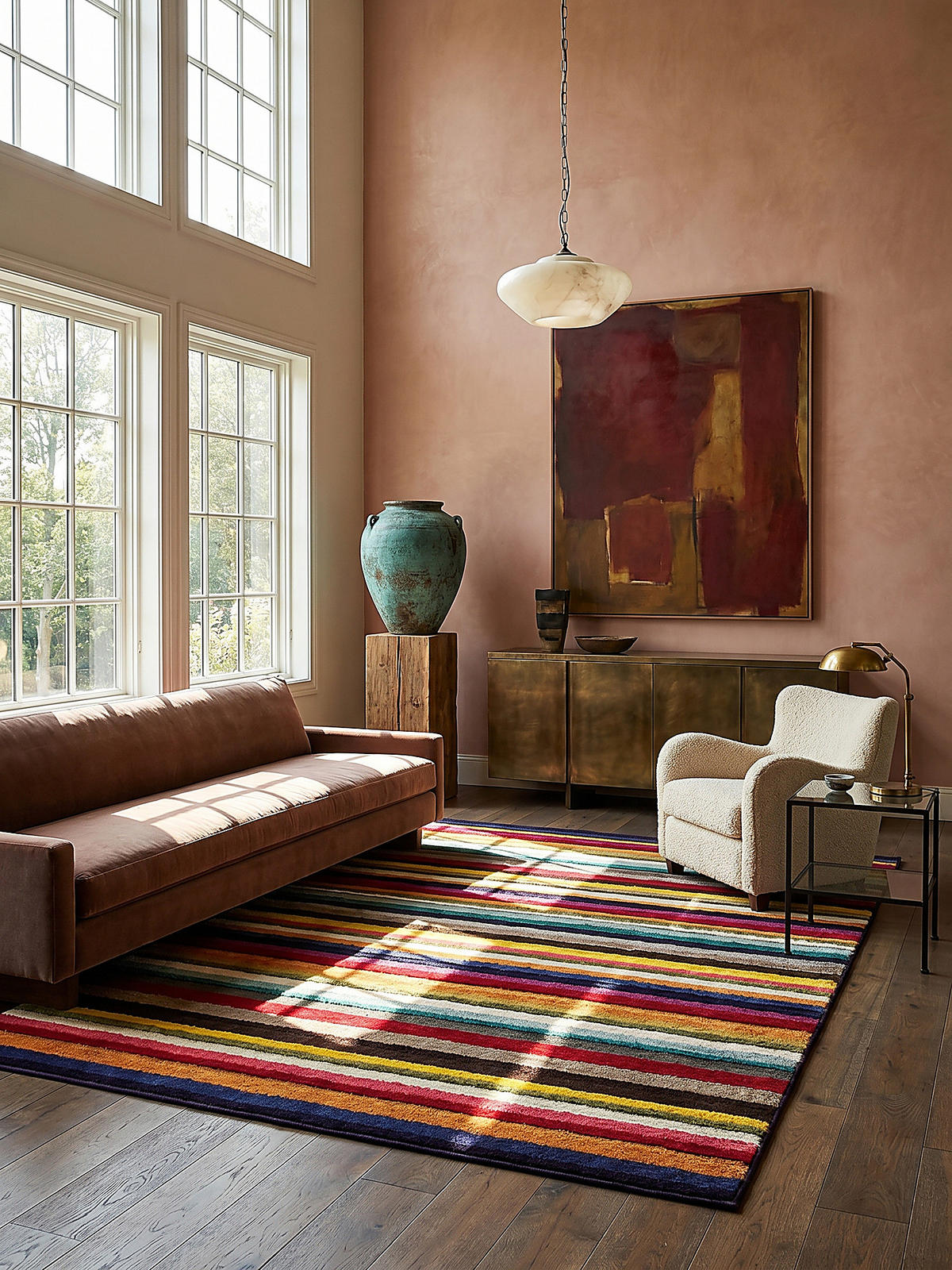 TEPPICH MEON, gestreift, Bunt, 120 x 170 cm - Multicolor, Textil (170/120cm) - KADIMA DESIGN