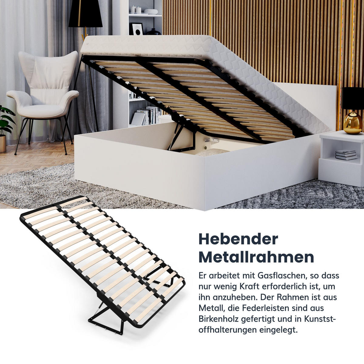 STAURAUMBETT Panama - Kieferfarben, Holzwerkstoff/Metall (180/200cm) - FDM