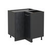 ECKUNTERSCHRANK R-Line Schwarz Beton 75.6 cm ohne AP - Anthrazit/Schwarz, Holzwerkstoff (75.6/81.6/46cm) - Vicco