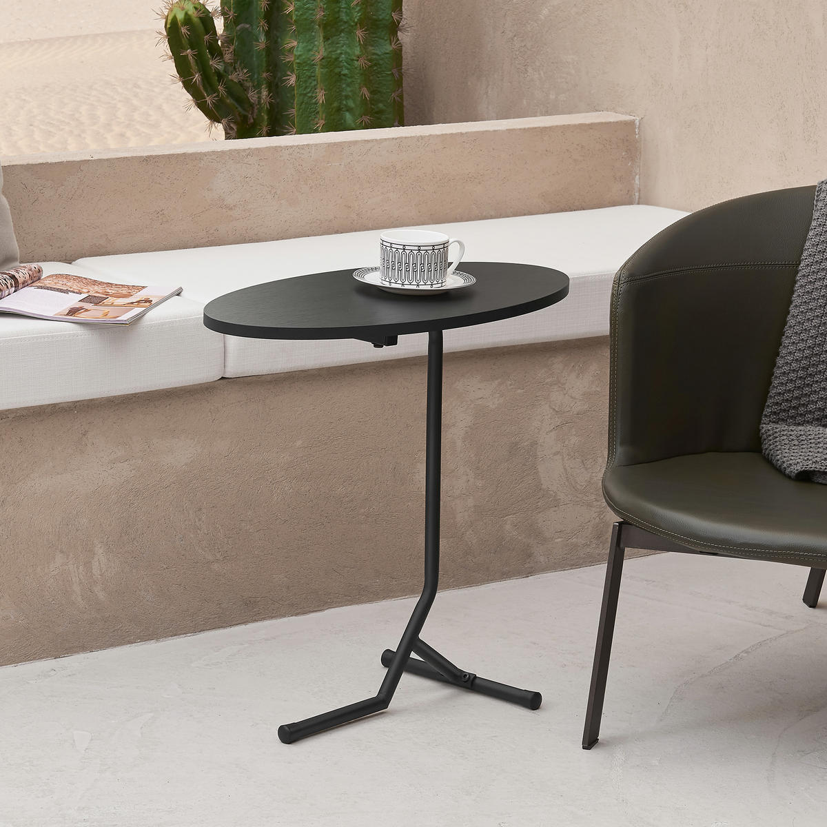 BEISTELLTISCH Karlebo - Schwarz, Metall (30/60/55cm) - [en.casa]