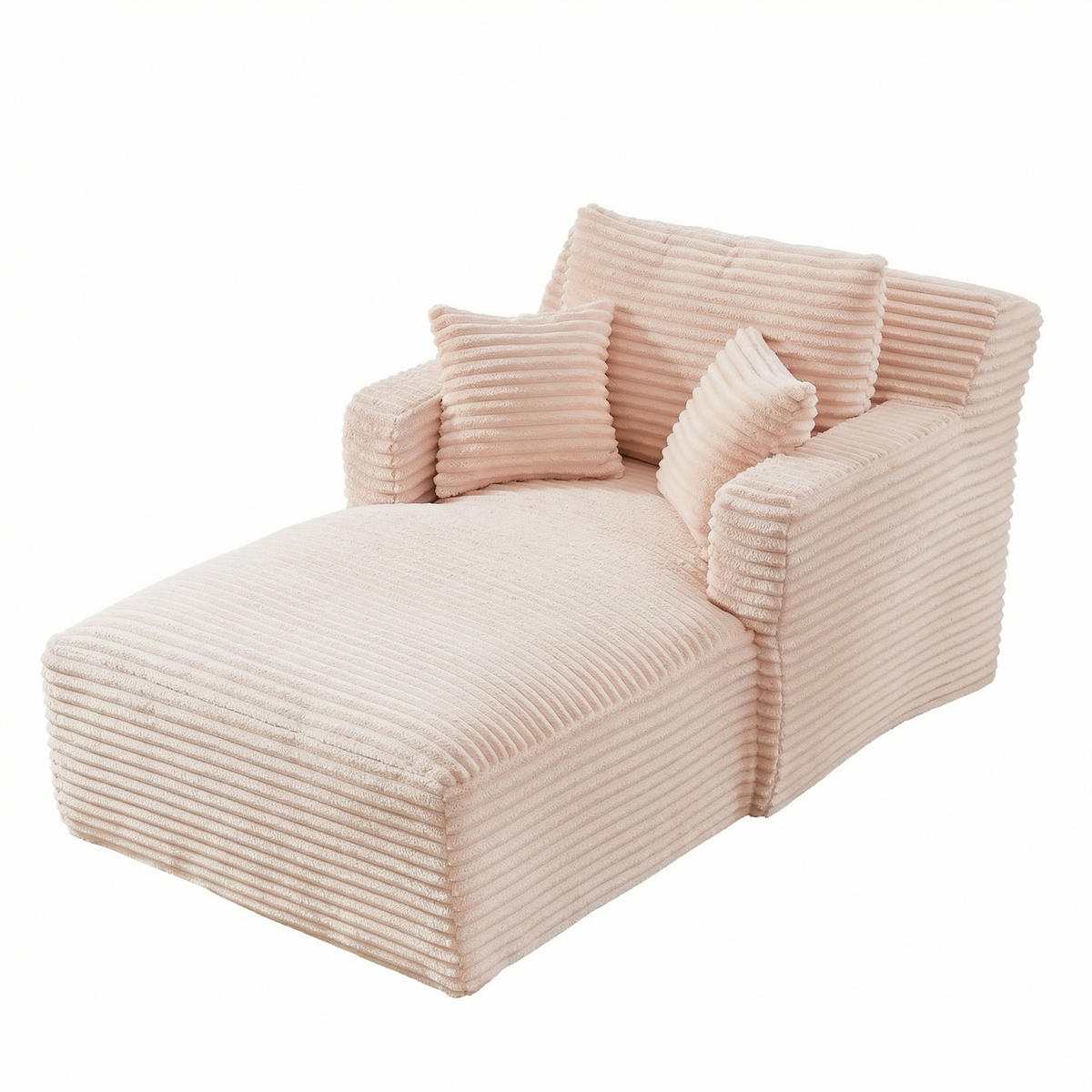 CHAISELONGUE aus Cord, ohne Montage - Pink, Textil (166/82/100cm) - Urban Meuble