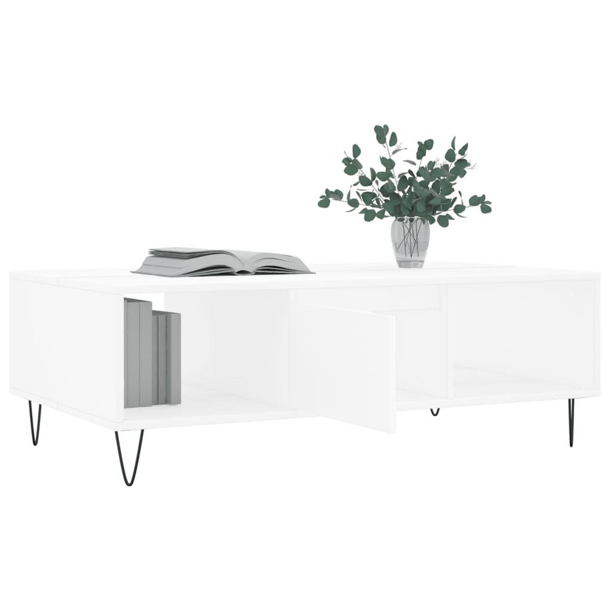 COUCHTISCH Weiß 104x60x35 cm Holzwerkstoff - Weiß, Holzwerkstoff (104/60/35cm) - furnicato
