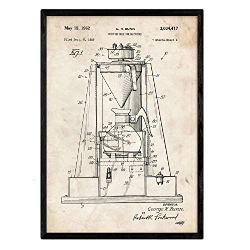 POSTER Kaffeemaschine Patent A3 Rahmenlos - Klar, Papier (29.7/5/42cm) - Nacnic