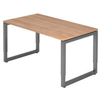 SCHREIBTISCH Serie-R 80/140/74 cm in Nussbaumfarben/Graphitfarben - Nussbaumfarben/Graphitfarben, Holzwerkstoff (80/140/74cm) - bümö