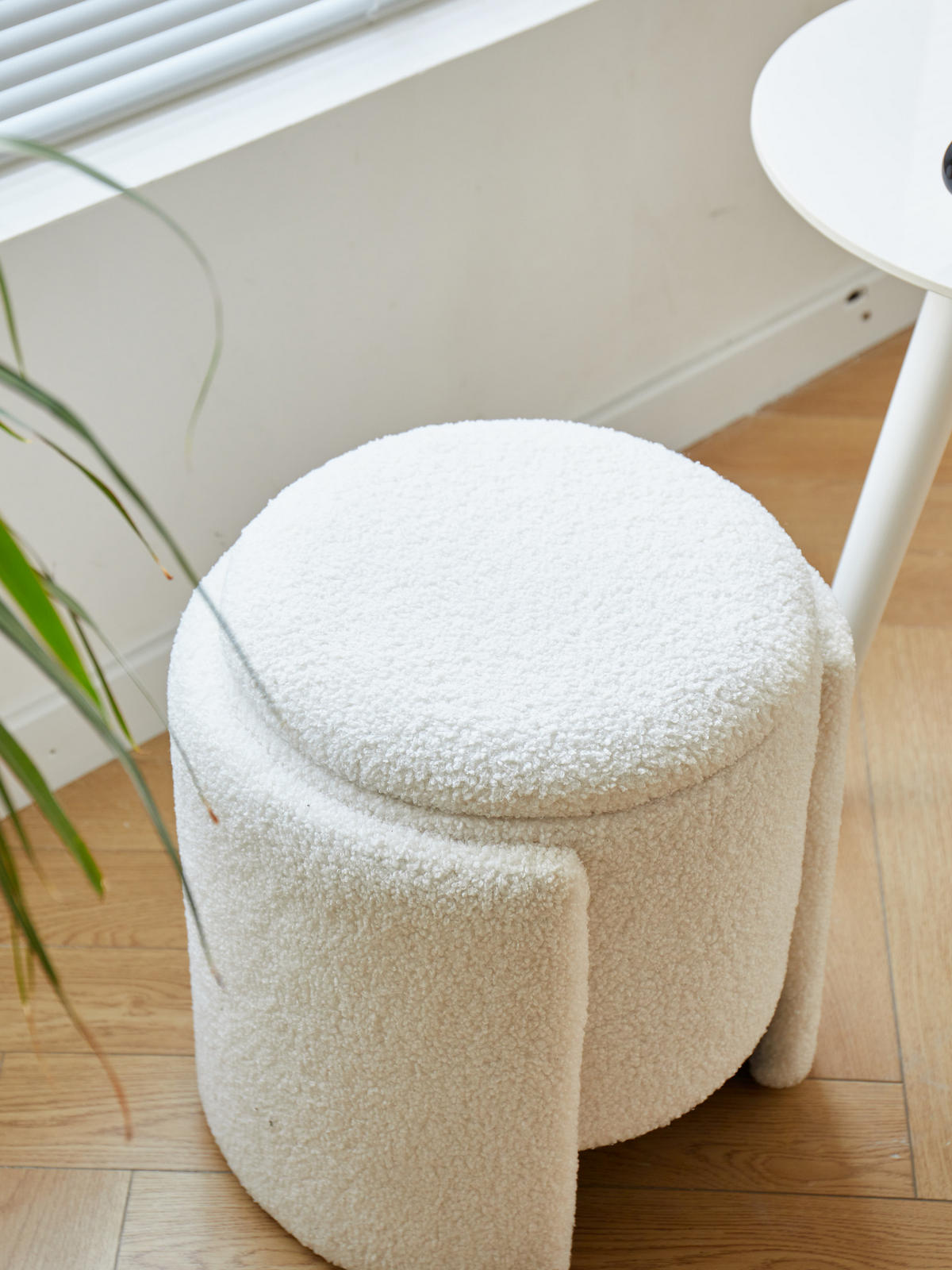 POUF Wolle Weiß - Weiß, Textil (40/42/40cm) - Nordlys