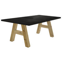 ESSTISCH ausziehbar Elia 1 140 x 90 x 75 Esszimmertisch Asteiche/Schwarzstahl - Schwarz, Holz (140/90/75cm) - 58aufmkessel