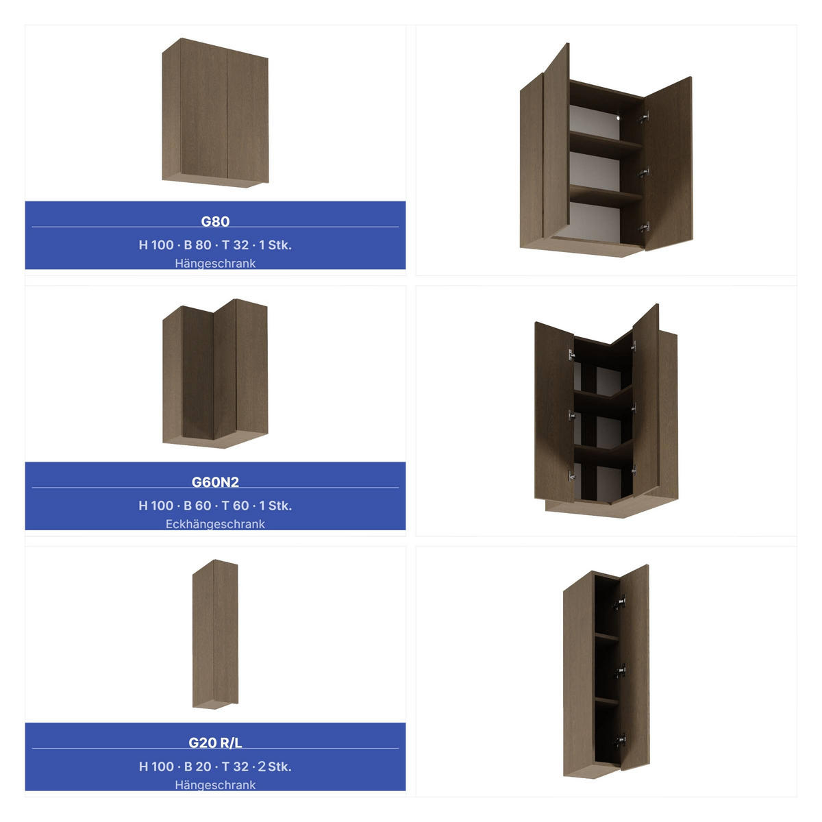 WINKELKÜCHE 405cm x 205 cm - Sorento KS5-M405 - in Dunkle Eiche - Eichefarben/Schwarz, Holz (610/247/58cm)
