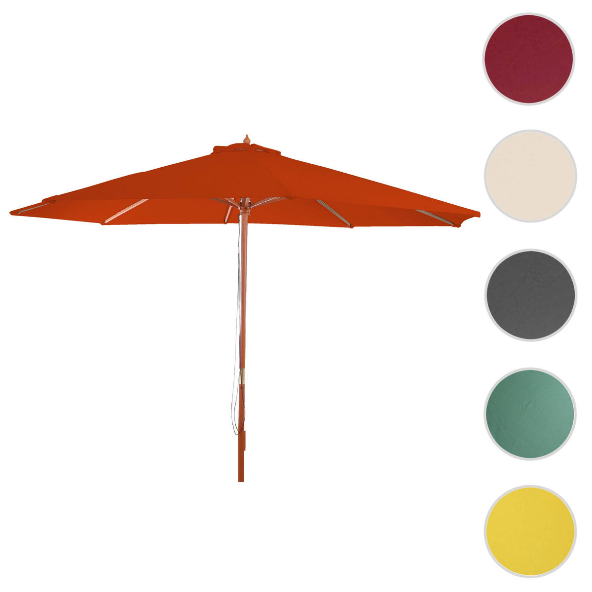 SONNENSCHIRM RUND Orange - Orange, Holz (350/350cm) - MCW