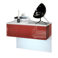 NACHTTISCH Sleep Fronten in Bordeaux Hochglanz - Bordeaux, Holzwerkstoff (60/46/35cm) - Vladon