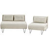 3-SITZER-SOFA SET hellbeige/schwarz Vestfold - Beige/Schwarz, Textil (78/78/130cm) - Beliani