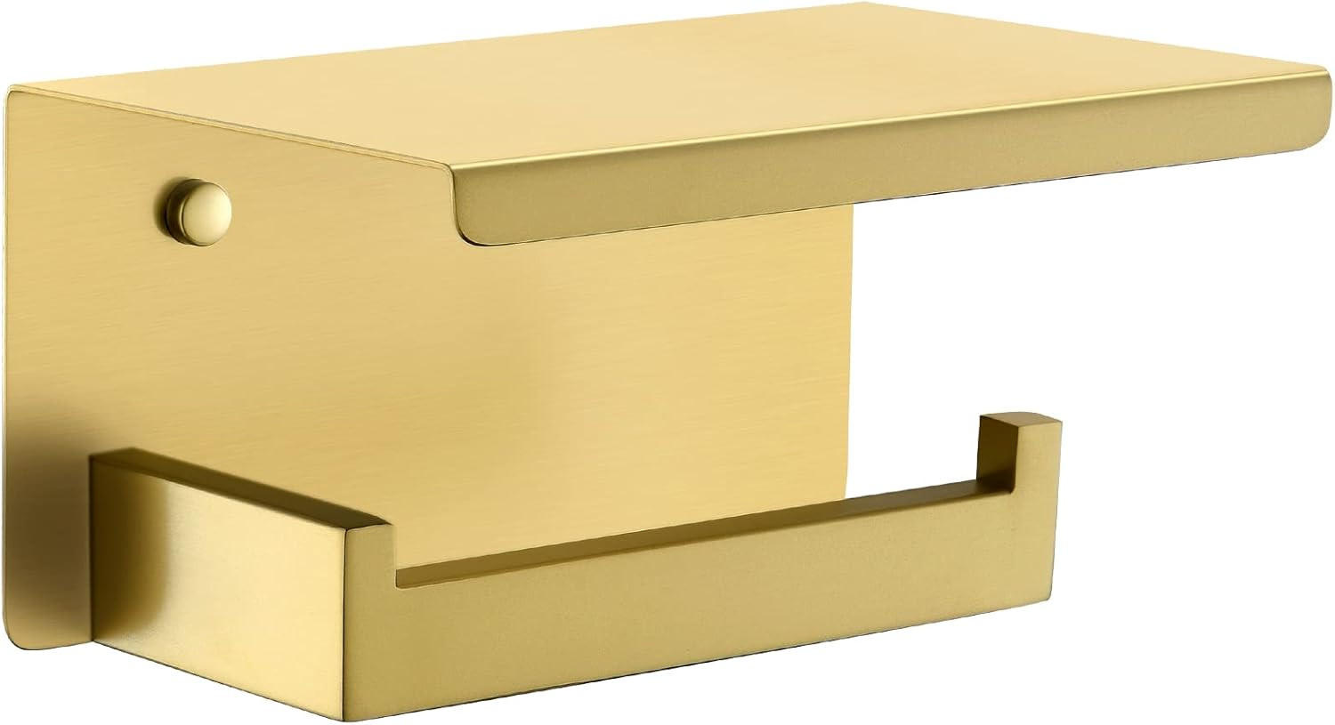 TOILETTENPAPIERHALTER，EDELSTAHL 304, Wandmontage. - Goldfarben, Metall (10/10/14cm)