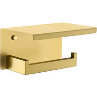 TOILETTENPAPIERHALTER，EDELSTAHL 304, Wandmontage. - Goldfarben, Metall (10/10/14cm)
