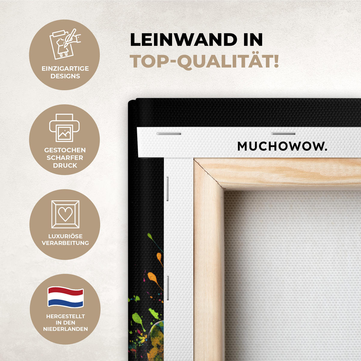 LEINWANDBILD Löffel - Gewürze - Modern - Graffiti - Farbe - Farbenfroh 30x40 cm - Multicolor, Textil (30/40cm) - MuchoWow