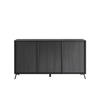 SIDEBOARD mit 3 Türen L156 cm - City - Schwarz, Holzwerkstoff (40/84/156cm) - Calicosy