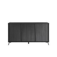 SIDEBOARD mit 3 Türen L156 cm - City - Schwarz, Holzwerkstoff (40/84/156cm) - Calicosy