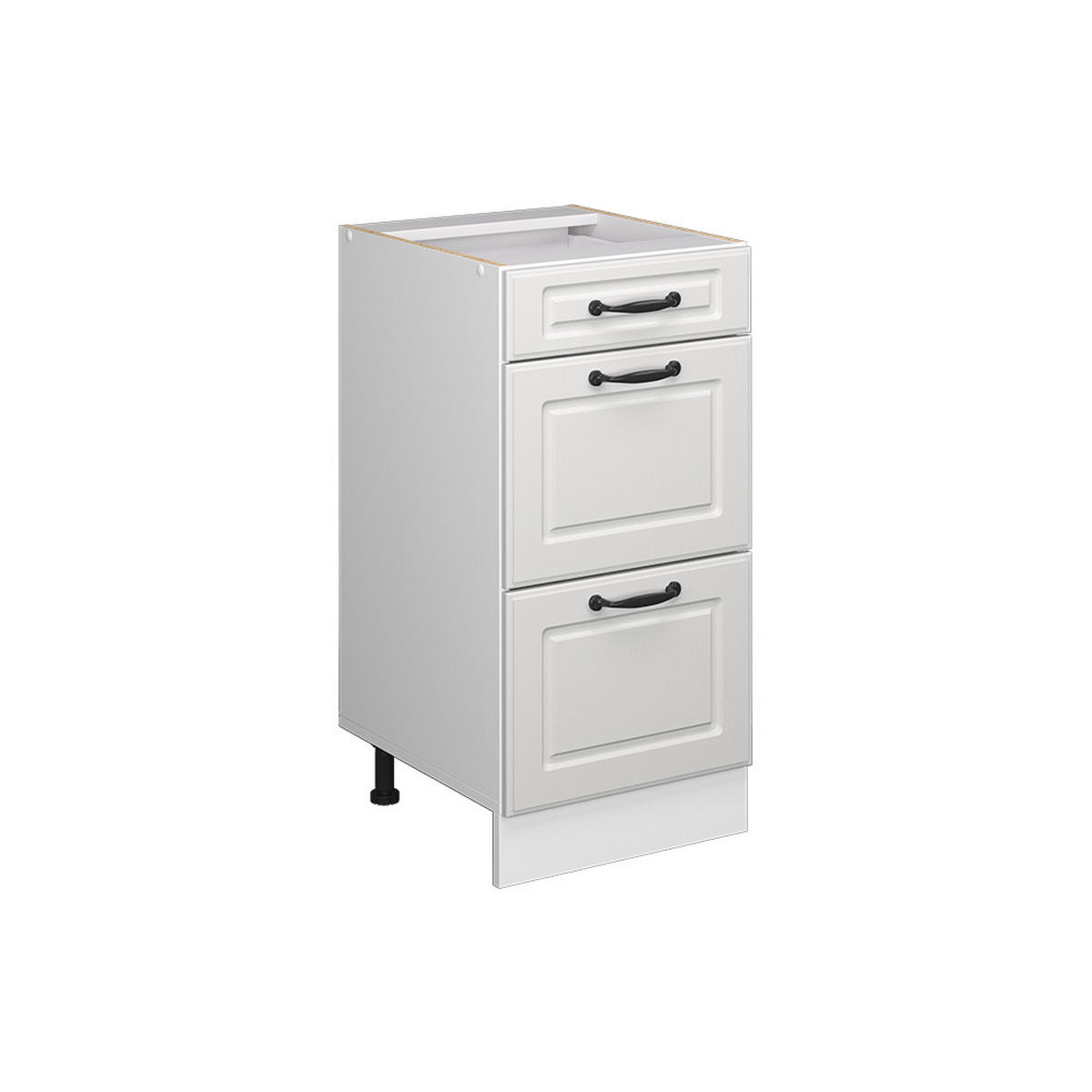 KÜCHENFRONT R-Line Weiß Landhaus 39.6 x 70.4 cm Möbelfront für den Schubladenunterschrank - Weiß, Holzwerkstoff (39.6/70.4/1.6cm) - Vicco