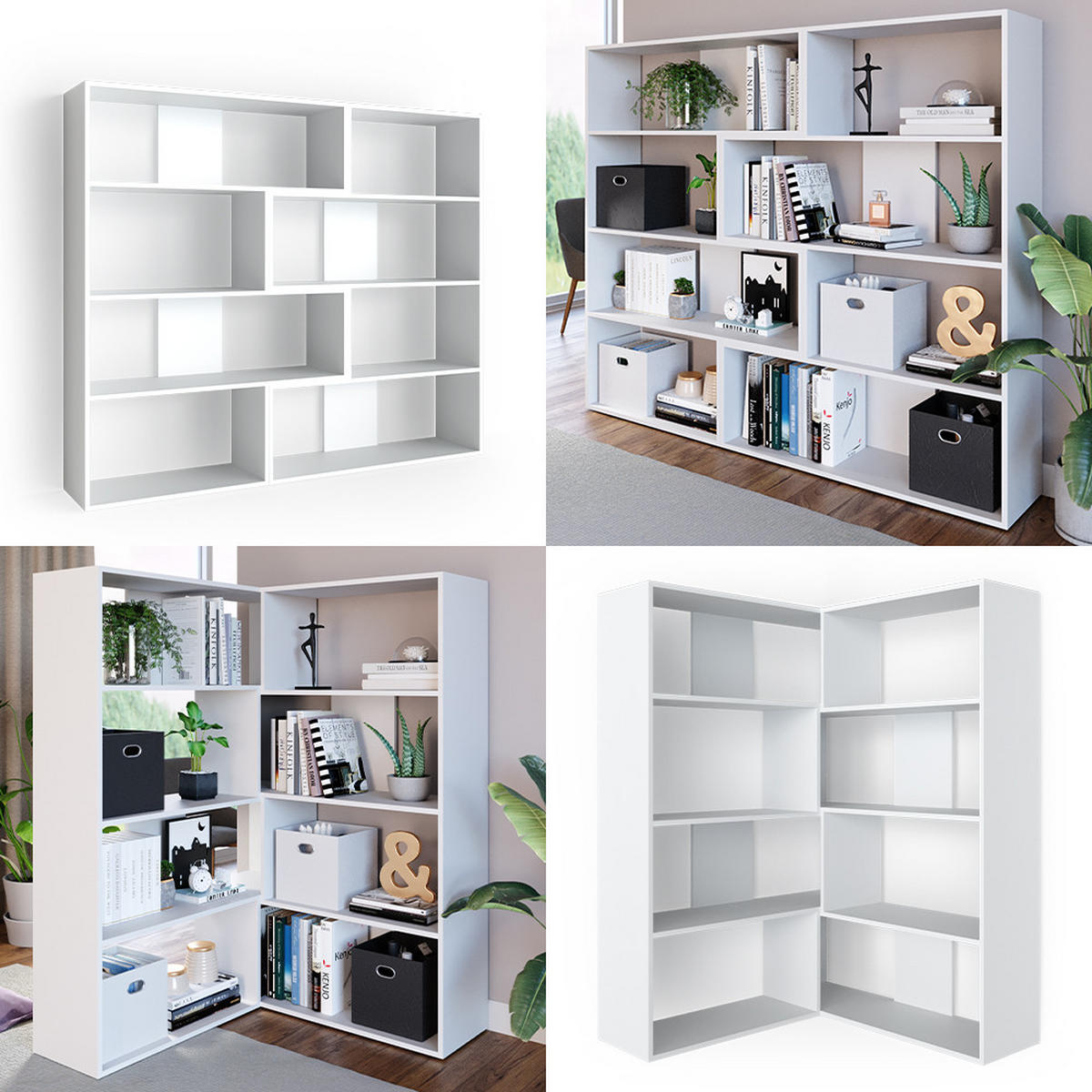 ECKREGAL Laine Weiß 170 x 142.4 cm - Weiß, Holzwerkstoff (170/142.4/29.6cm) - Vicco