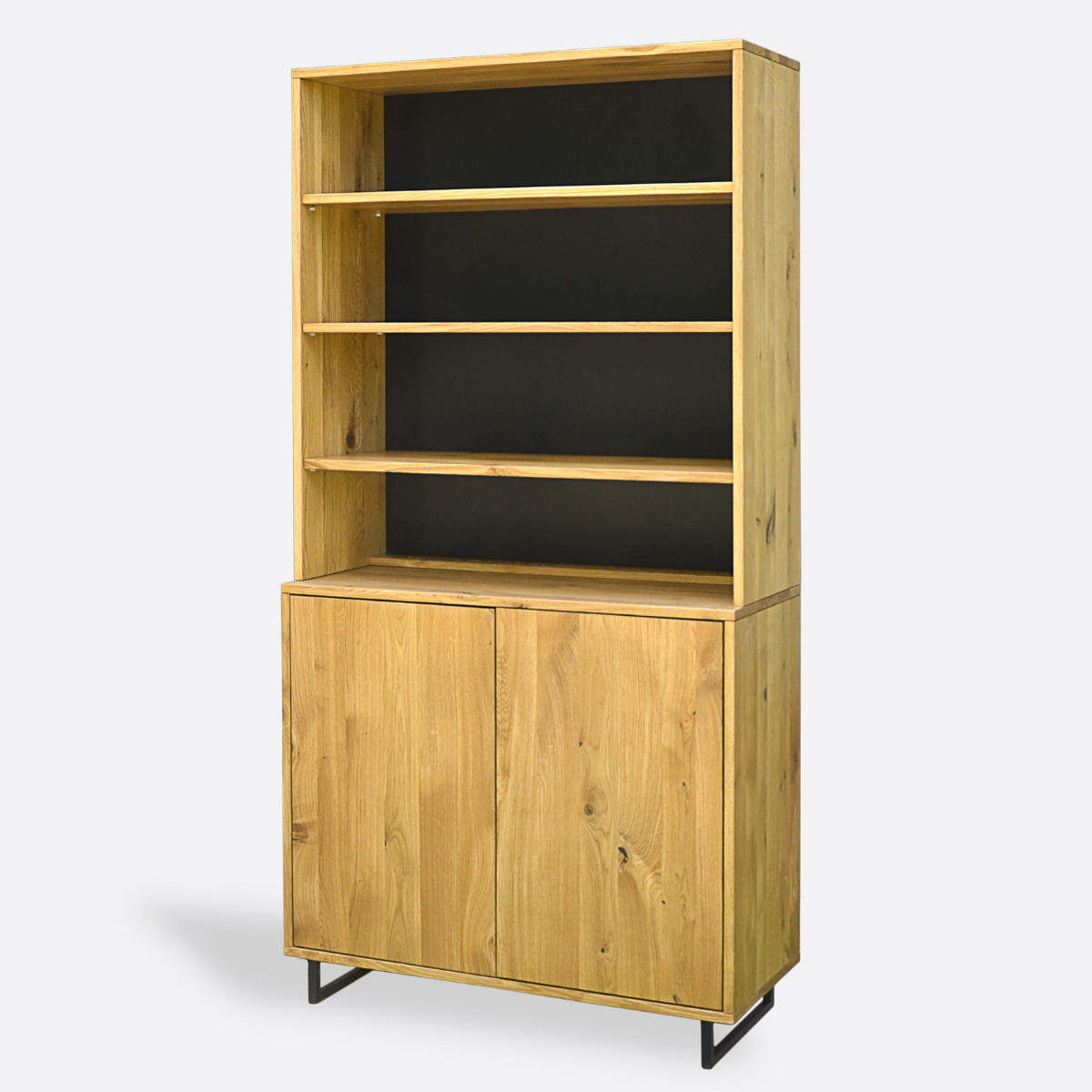 VITRINE ANRICHTE aus Massivholz ins Wohnzimmer NESCA II - Eichefarben, Holz (100/200/40cm) - Rawood Furniture