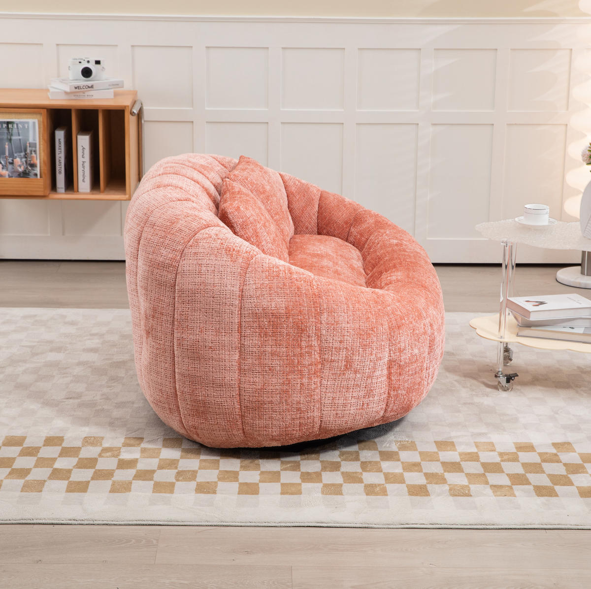 SITZSACK Chenille 150 x 95 x 63 cm Pink - Pink, Kunststoff (95/63/145cm) - Beauniv
