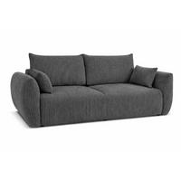 SOFA Mit Schlaffunktion Und Bettkasten, Cordstoff Poso, Grau, Zephira - Grau, Holz (238/87/102cm) - Kaiser Möbel