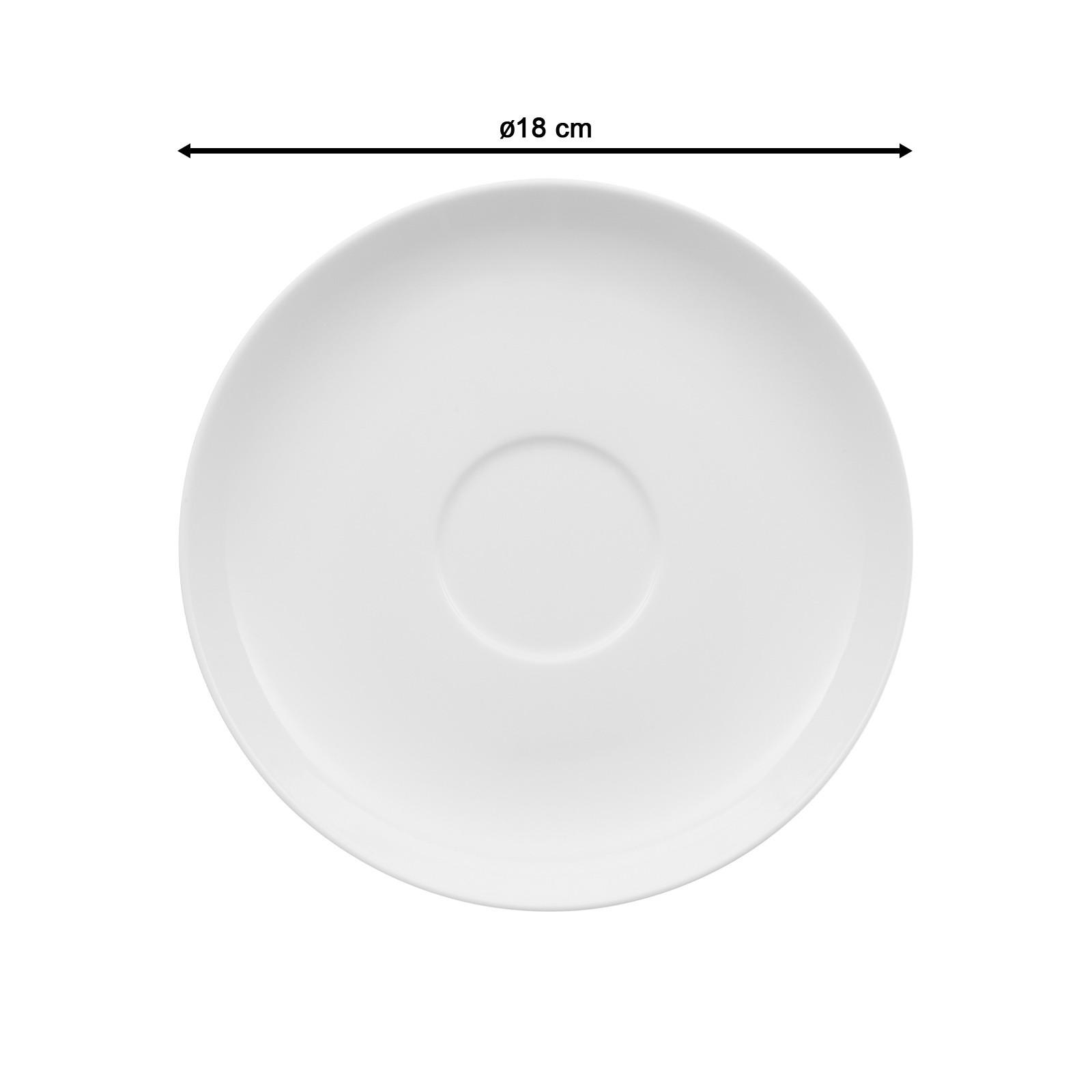 CAFÉ AU LAIT-/ SUPPENUNTERTASSE Royal weiß 18 cm 6er Set - Weiß, Keramik (18cm) - Villeroy & Boch