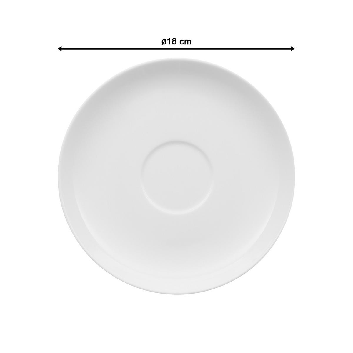 CAFÉ AU LAIT-/ SUPPENUNTERTASSE Royal weiß 18 cm 6er Set - Weiß, Keramik (18cm) - Villeroy & Boch